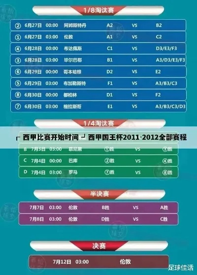 西甲赛程表下载 最新西甲比赛时间安排