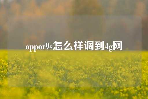 oppor9s怎么样调到4g网-第1张图片-皇冠信用盘出租